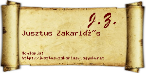 Jusztus Zakariás névjegykártya